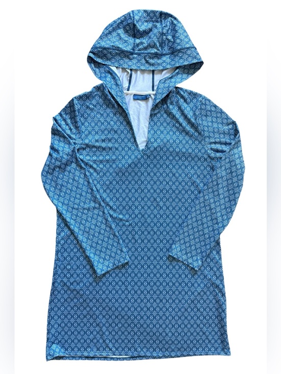 Cabana Life Other - Cabana Life Preppy Geo Hooded Cover-Up Dress Blue XL NWOT